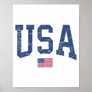 Affiche États-Unis Femmes Hommes Enfants Patriotique Améri
