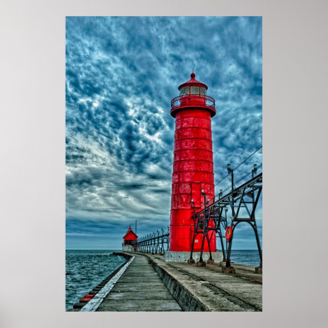 Affiche États-Unis, Grand Haven, Michigan, phare (Devant)