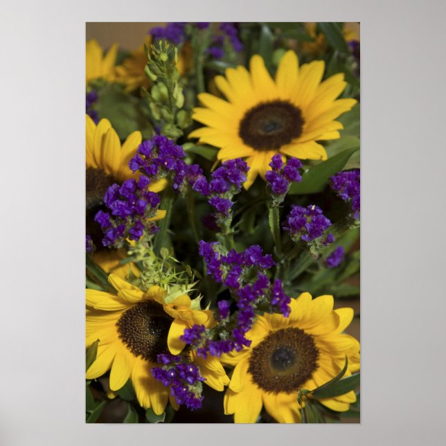 Affiche États-Unis, gros plan de l'arrangement de fleurs n (Devant)