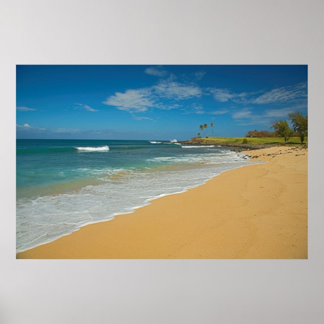 Affiche États-Unis, Hawaï, île Molokai, Three Mile Beach (Devant)