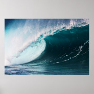 Affiche États-Unis, Hawaï, Oahu, Grandes vagues