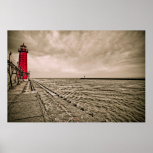 Affiche États-Unis, Michigan, Grand Haven Lighthouse