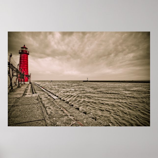 Affiche États-Unis, Michigan, Grand Haven Lighthouse (Devant)