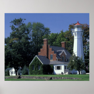 Affiche États-Unis, Michigan, lac Huron. Port Sanilac