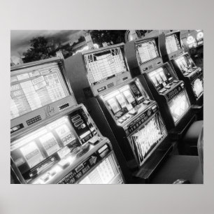 Affiche États-Unis, Nevada, Las Vegas: machines à sous de