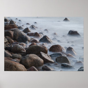 Affiche États-Unis, New York, East Hampton. surf océanique