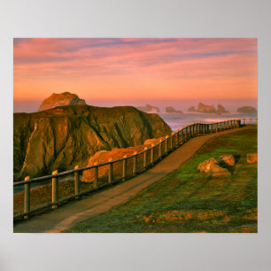 Affiche États-Unis, Oregon, Bandon. Roches vues depuis le