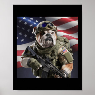 Affiche États-Unis Patriot Bull Dog En Commando