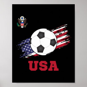 Affiche États-Unis Soccer Football Américain Usa Futbol 