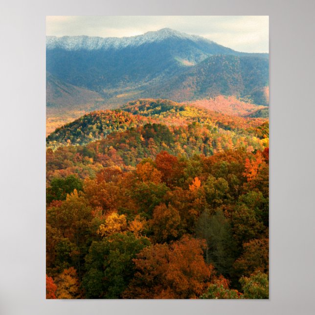 Affiche États-Unis, Tennessee. Vue du mont Leconte enneigé (Devant)