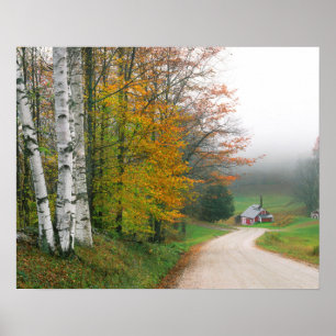 Affiche États-Unis, Vermont. Maison de sucre près de la vi