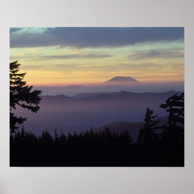 Affiche États-Unis, Washington. Mont St. Helens vu à trave (Devant)
