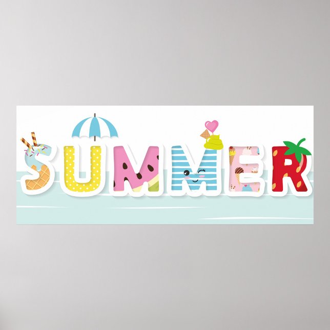 Affiche Été (A playful "SUMMER" theme decorations!)