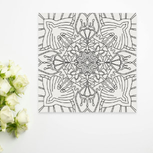 Affiche Été attentif : coloriage botanique paisible