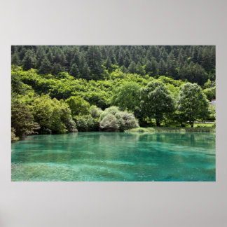 Affiche Été dans la vallée de Jiuzhaigou