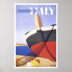 Affiche Été en Italie Vintage voyage