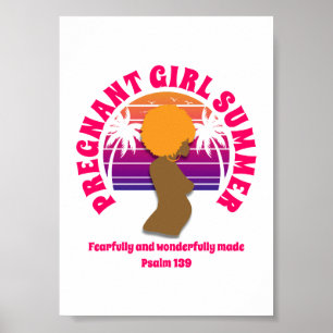 Affiche ÉTÉ FILLE ENCEINTE Texte chrétien personnalisé