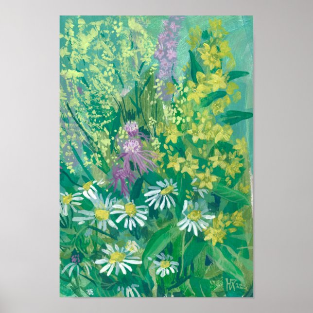 Affiche Été Fleur de prairie Fleur sauvage Fleurs de prair (Devant)