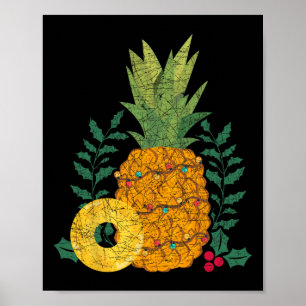 Affiche Été Hawaïen Fruit Ananas Noël Tropical