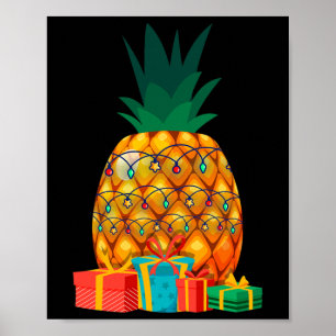 Affiche Été Hawaïen Fruit Tropical Pomme de Pin Noël