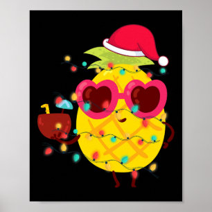 Affiche Été Hawaïen Tropical Noël Pineapple Noël