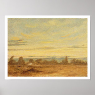 Affiche Été - paysage de soirée (huile sur la toile)