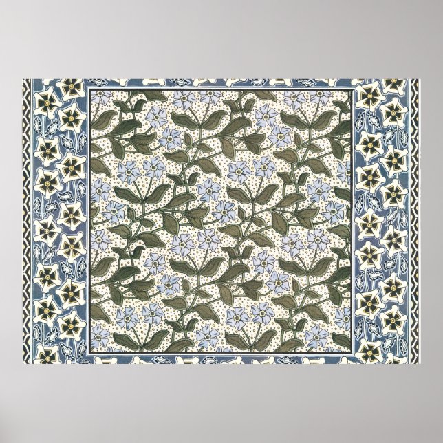 Affiche Été Périwinkel Fleur Plutôt Élégant Floral (Devant)