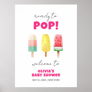 Affiche Été Popcicle Crème de glace Baby shower Bienvenue