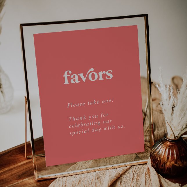 Affiche Été rétro | Faveurs de mariage rose chaud (Créateur téléchargé)