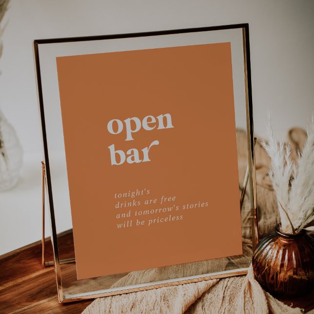 Affiche Été rétro | Panneau Mariage orange à barre ouverte (Créateur téléchargé)