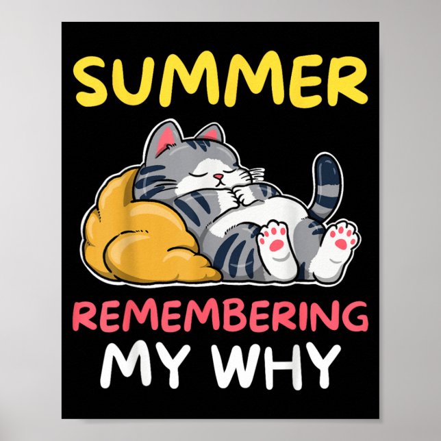 Affiche Été Se Souvenant Pourquoi La Pause Été Du Chat End (Devant)