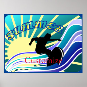 Affiche Été Surf Fun Thunder_Cove