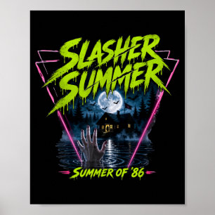 Affiche Été vintage des années 80 Halloween drôle Slasher