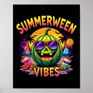 Affiche Été Watermelon Jack-o-lanterne Summerween Vibes