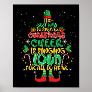 Affiche Étendre noël la joie chante bruyamment xmas Elf p