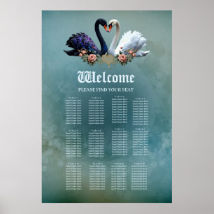 Affiche Eternal Bond, Black and White Swans in Love.