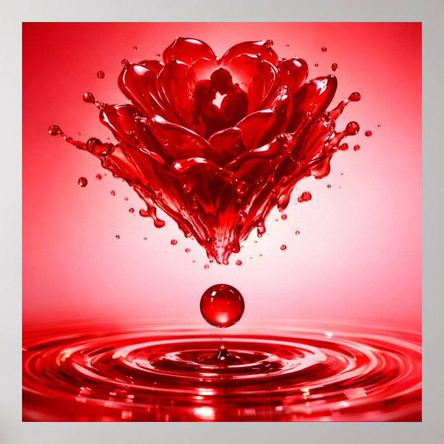 Affiche Eternal Love Liquid Rose Couple Art (Devant)