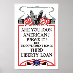 Affiche Êtes-vous Américain de 100% ? Achetez les liens