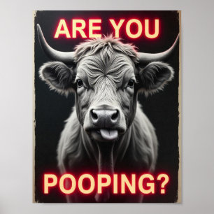 Affiche Êtes-vous en train de faire caca ? Vache Highland