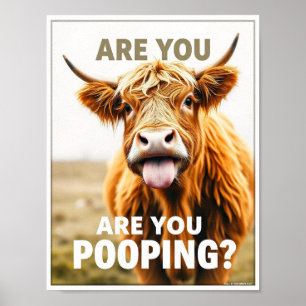 Affiche Êtes-vous en train de faire caca ? Vache Highland