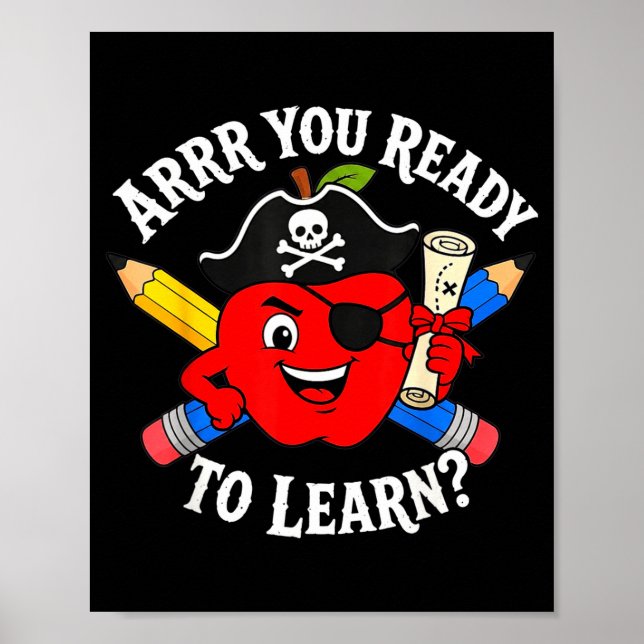 Affiche Êtes-vous prêts à apprendre pirate de rentrée scol (Devant)