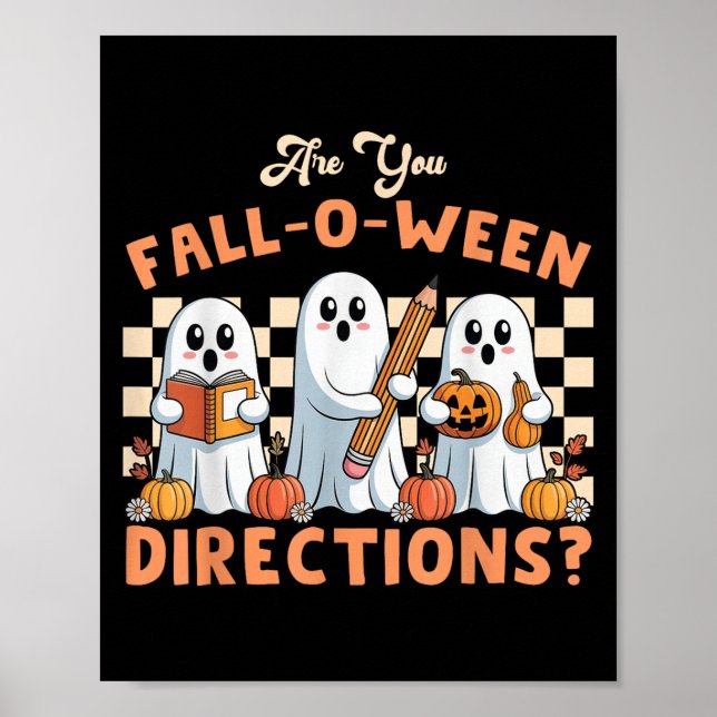 Affiche Êtes-vous tombé O Ween Directions Halloween Profes (Devant)