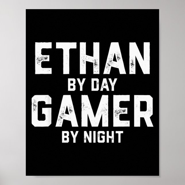 Affiche Ethan Gamer Halloween Gaming Costume For Men Named (Devant)