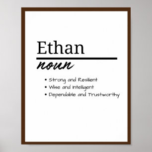 Affiche Ethan, Garçon Nom Personnalisé Définition
