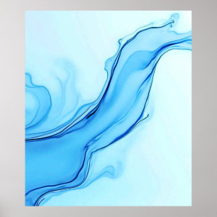 Affiche Éthéal Blue Liquide Art Éperal