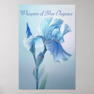 Affiche Ethereal Blue Iris : Un Whisper d'élégance