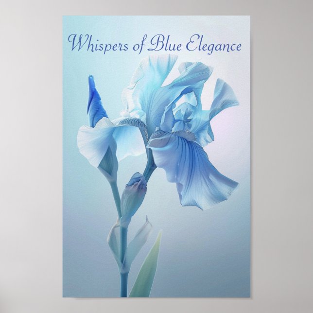 Affiche Ethereal Blue Iris : Un Whisper d'élégance (Devant)