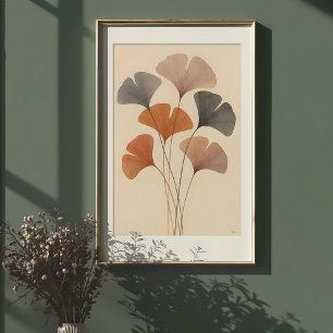 Affiche Ethereal Ginkgo Feuille Aquarelle