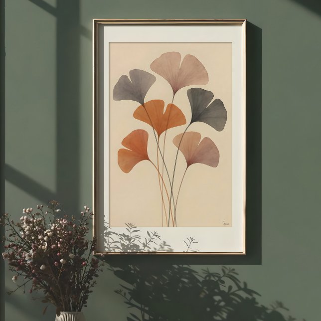 Affiche Ethereal Ginkgo Feuille Aquarelle (Créateur téléchargé)