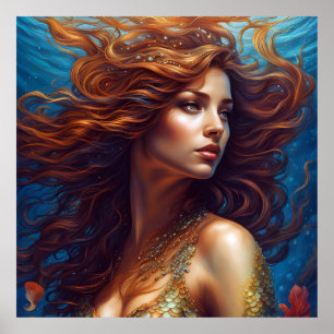 Affiche Ethereal Mermaid Art Imprimer Imaginaire sous-mari
